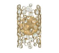 Wall Light Connected Circles Faceted Crystals Metal Ring Silver Leaf LED E14 60W