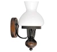 Wall Light Country Style Walnut / Matte Black / Opal Glass 1/1/765