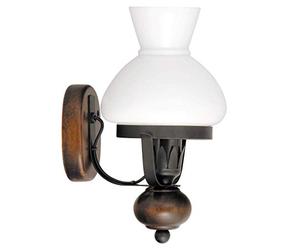 Wall Light Country Style Walnut / Matte Black / Opal Glass 1/1/765