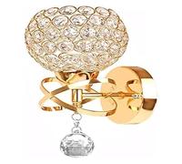 Wall Light Crystal Glass Ball Pendant Bedroom Aisle Living Room Wall Lamp Iron Holder, Gold, Bedside Reading Lamp,Room Light Fixture
