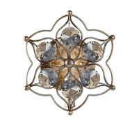Wall Light Faceted Bauhinia Crystal Flower Design Burnished Silver LED E14 60W