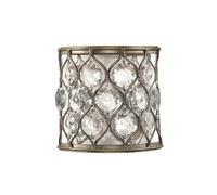 Wall Light Faceted Sunflower Shape Bauhinia Crystals Burnished Silver E14 60W