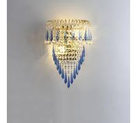 Wall Light Fixture - Modern Crystal Wall Sconce for Bedroom, Bathroom, Vanity Mirror, Living Room, Hallway Decor - Stained Glass Tassel Design