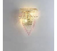 Wall Light Fixture - Modern Crystal Wall Sconce for Bedroom, Bathroom, Vanity Mirror, Living Room, Hallway Decor - Stained Glass Tassel Design