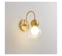 Wall light for bedroom geometric Italian style Modern LED All Copper for Bedroom Living Room Study Room Dining Room Stairs Porch Hall Restaurant Lamp(Gold-thr