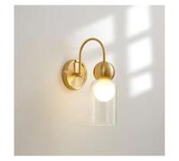 Wall light for bedroom geometric Italian style Modern LED All Copper for Bedroom Living Room Study Room Dining Room Stairs Porch Hall Restaurant Lamp(Gold-thr