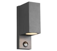 Wall Light Grey Roya Double Spot IP44 Anthracite PIR Motion Sensor Square Trio