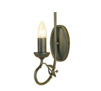 Wall Light Handmade & Hand Finished Metal Branch & Leaves Black Gold LED E14 60W