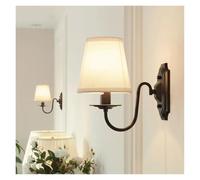 Wall Light,Industrial Black Iron Wall Lamp - Rustic American Style Lighting for Living Room, Bedroom, Hotel, or Study - Ideal Bedside Fixture for Vintage European Home Dé