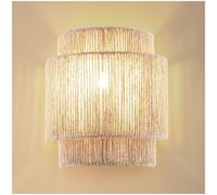 Wall Light Lampshade Jute Steel Boho Natural 3-tier Bedroom Living Room Hallway