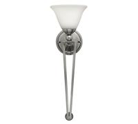 Wall Light Long Arms Heavy Sphere Bell Shaped Glass Brushed Nickel LED E27 60W Loops Metallics One Size