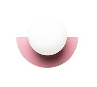 Wall Light Modern Nordic Fan-shaped Wall Sconce Light With Glass Ball Shade, Indoor Decoration Led Wall Lamp For Kids Room Bedroom Livingroom Aisle Corridor Pink Warm light