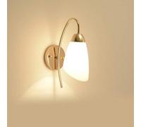 Wall Light Modern Stainless Steel Glass Bedroom Bedside Wall Lamp Contemporary Creative Simple Bathroom Wall Sconce Lantern Spotlights for Living Room Balcony Stairs Restaurant Aisle
