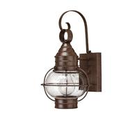 Wall Light Onion Lantern Design Clear Seedy Glass Sienna Bronze LED E27 60W Loops Clear One Size