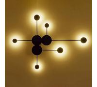 Wall Light Rebirth LED Wall Sconce Mid-Century Wall Lamp Lighting Fixture Black Finish丨Acrylic Indoor Modern Wash Wall Spot Light(Size:1 Light-40CM-3000K) (Size : 1 Light-15CM-6000K)(6 Light