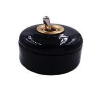 Wall Light Retro Ceramic Round Toggle Switch 2 Way Control For Home MQXFCZUX(Black Switch 2 Way)