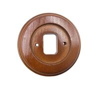 Wall Light Retro Ceramic Round Toggle Switch 2 Way Control For Home MQXFCZUX(Brown Wood Base)