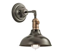 Wall Light Retro Industrial Wide Bell Shade Olde Bronze LED E27 60W