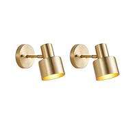 Wall Light Sconce 2pcs Brass Lamp Adjustable Lighting Fixture E27 Light, BedBedside Reading Lamps Night Lights for Living Study Children's Room