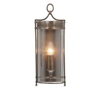 Wall Light Sconce Lantern Candle Bulb Glass Shade Dark Bronze LED E14 60W Bulb