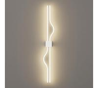 Wall Light Sconce Linear Wave Lamp LED Sconces Lighting, Geometric Mount Lights for Living BedHallway Indoor Wash Lamps-White-60cm