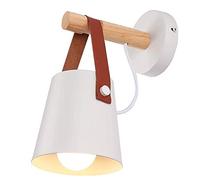 Wall Light Sconce Modern Wooden Leather Decorative LED Wall Lamps E27 Base Lighting Fixture for Living Room Bedroom Bedside Study Porch Aisle Corridor Children's Room Learning Wall lamp