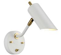 Wall Light Sconce White Aged Brass Finish LED E27 8W Bulb