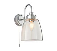 Wall Light Silver Ashbury IP44 Chrome Clear Glass Endon 77088