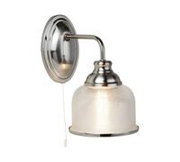 Wall Light Silver Bistro II Single Satin Searchlight 2671-1SS