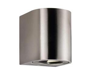 Wall Light Silver Canto 2 LED Adjustable Beam Double Outdoor Stainless Steel