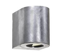 Wall Light Silver Canto 2 LED Galvanised Steel Double IP44 Nordlux 49701031 [EEK: F]