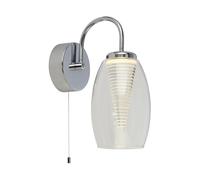 Wall Light Silver Cyclone LED Chrome Clear Glass Searchlight 97292-1
