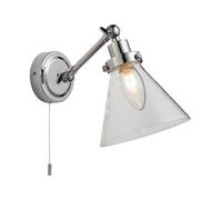 Wall Light Silver Faraday IP44 Chrome Clear Glass Endon 93853