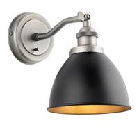 Wall Light Silver Franklin Aged Pewter Matt Black Endon 98751