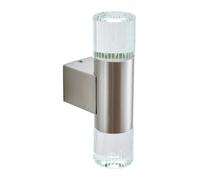 Wall Light Silver Grant Double LED Spot IP44 Stainless Steel Endon YG-7501