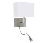 Wall Light Silver Hotel Flexi Arm Satin Searchlight 6519SS