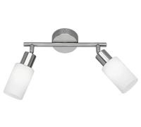Wall Light Silver Mars 2 Matt Nickel & White Glass Trio R80012007