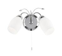 Wall Light Silver Meadow Double Twin Chrome Endon 2007-2WBCH