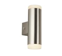 Wall Light Silver Metro Double LED Spot IP44 Satin Searchlight 2100SN