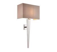 Endon MORETO-1WBCH Moreto 1lt Wall Chrome plate & grey fabric 7W LED E14 (Required)