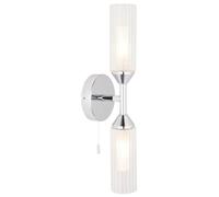 Wall Light Silver Natori 2 IP44 Polished Chrome Endon 97172