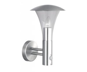 Wall Light Silver Strand Outdoor Lantern With PIR Motion Sensor IP44 Searchlight