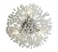 Searchlight Lighting Searchlight Sunburst Glass 3 Light Flush Fitting In Chrome Finish