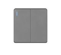Wall Light Switch,wall switch,Standard Wall Light Switch 16A PC Panel ON OFF Black Home Power Rocker Push Button Switch 1/2/3/4 Gang 1/2Way(Grey 2gang,2way)
