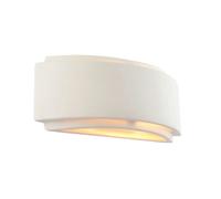 Wall Light Unglazed Ceramic & Gloss White 40W E14 Dimmable Living Room