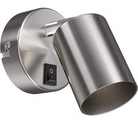 Wall Light WAIKA, Switch, Stainless Steel Matt, Round, 1X GU10 Max. 60W