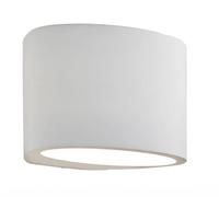 White Curved Cylinder Plaster Wall Light White