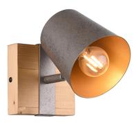 Wall Light Wood Bell Spot Natural Antique Nickel & Gold Trio 801900167