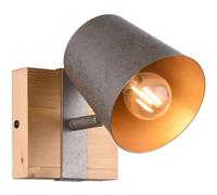 Wall Light Wood Bell Spot Natural Antique Nickel & Gold Trio 801900167