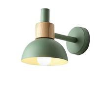 Wall Lighting Fixtures - Metal Wooden Sconce Colorful Dome Shade Lamp Mounted Fixture Compatible with Bedroom Room Cafe Restaurant Bathroom Vanity Mirror (Color : Pink), Luxury